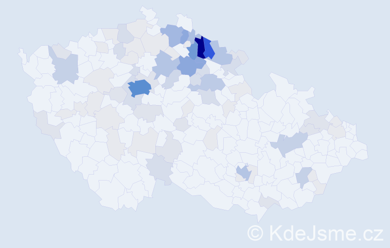 Příjmení: 'Kynčlová', počet výskytů 307 v celé ČR