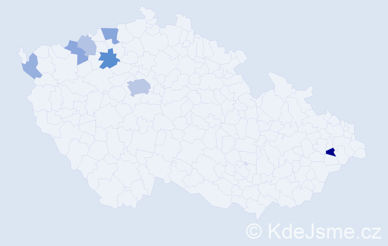 Příjmení: 'Garciová', počet výskytů 17 v celé ČR
