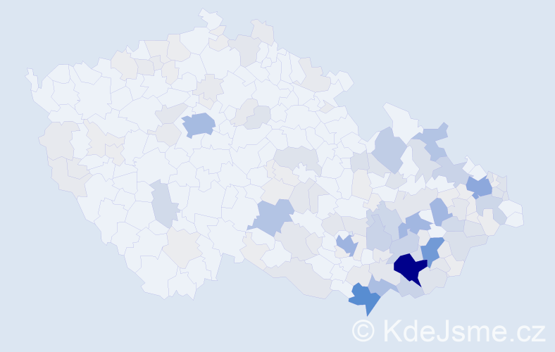 Příjmení: 'Bartošíková', počet výskytů 569 v celé ČR