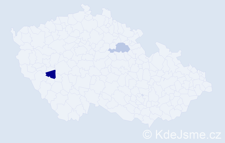 Příjmení: 'Thalmannová', počet výskytů 2 v celé ČR