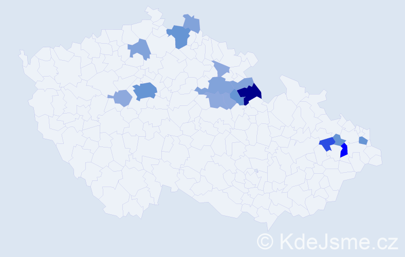 Příjmení: 'Podstavková', počet výskytů 46 v celé ČR