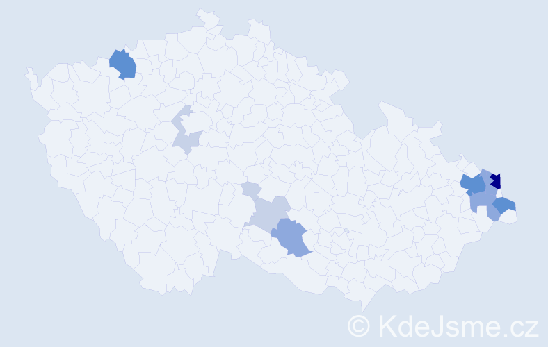 Příjmení: 'Farana', počet výskytů 40 v celé ČR