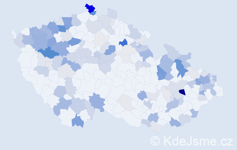 Příjmení: 'Kurucová', počet výskytů 349 v celé ČR