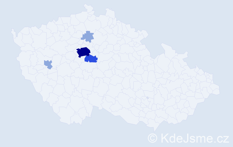 Příjmení: 'Šešín', počet výskytů 15 v celé ČR