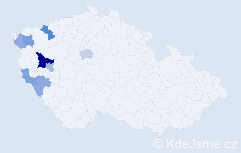 Příjmení: 'Vochocová', počet výskytů 20 v celé ČR