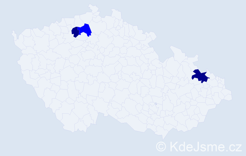 Příjmení: 'Rezbárik', počet výskytů 5 v celé ČR