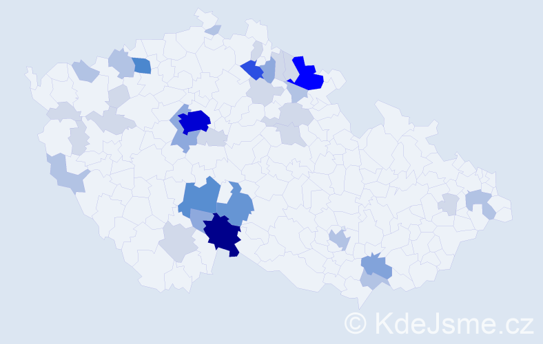 Příjmení: 'Kalkus', počet výskytů 115 v celé ČR