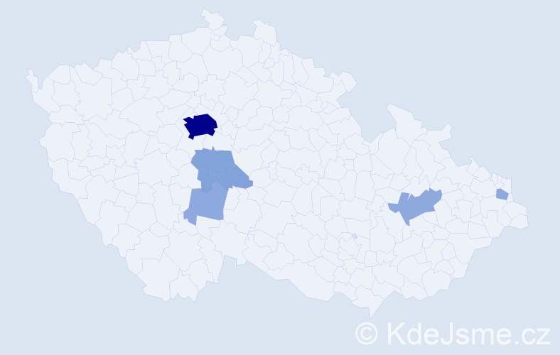 Příjmení: 'Vavrousová', počet výskytů 17 v celé ČR
