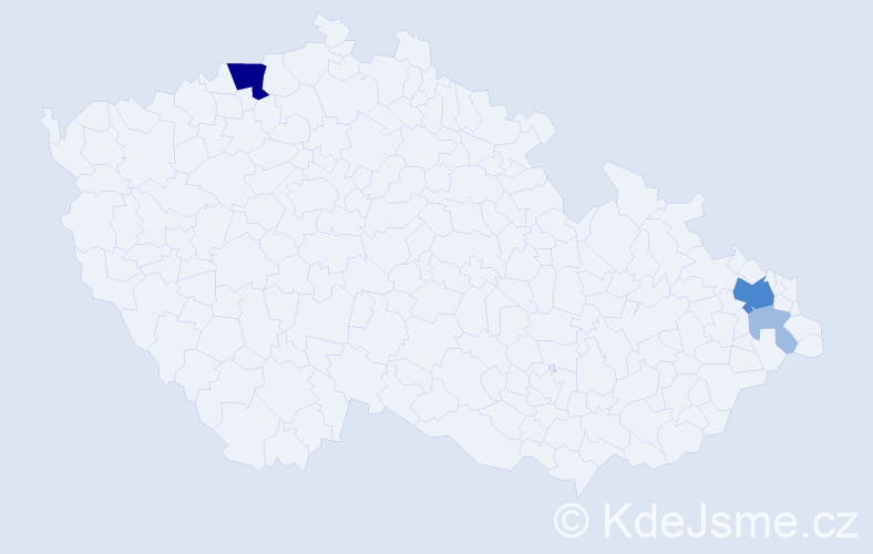 Příjmení: 'Freineková', počet výskytů 7 v celé ČR