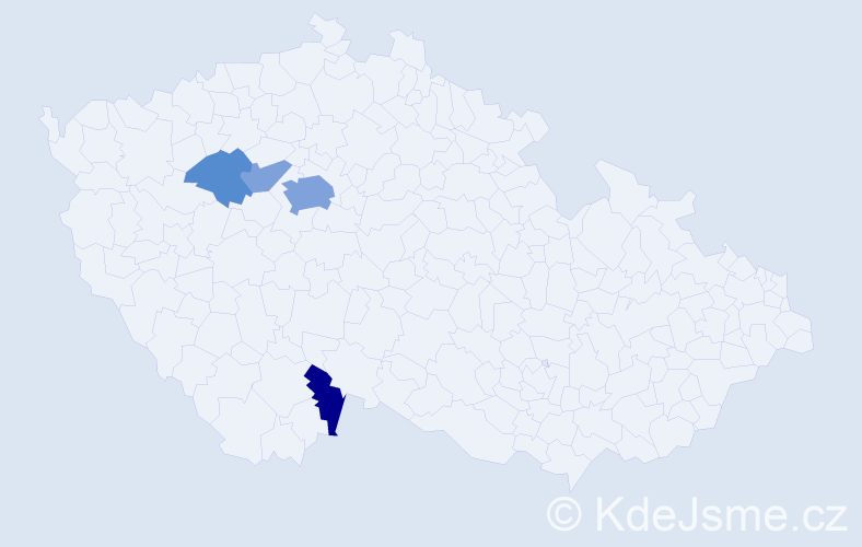 Příjmení: 'Kunft', počet výskytů 10 v celé ČR