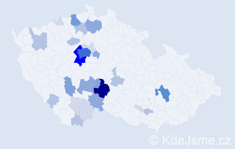 Příjmení: 'Kumžák', počet výskytů 89 v celé ČR