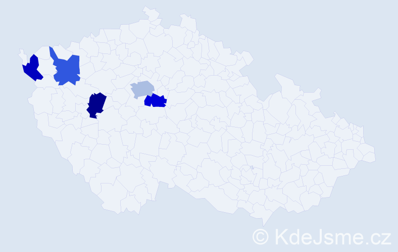 Příjmení: 'Kvartková', počet výskytů 6 v celé ČR