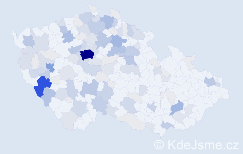 Příjmení: 'Malát', počet výskytů 413 v celé ČR