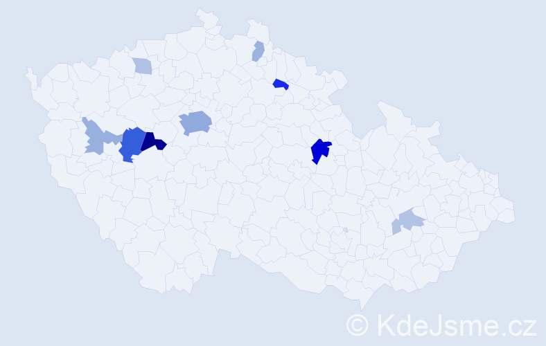 Příjmení: 'Kuts', počet výskytů 28 v celé ČR