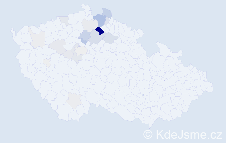 Příjmení: 'Koprnická', počet výskytů 55 v celé ČR