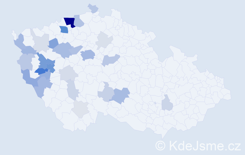 Příjmení: 'Mauleová', počet výskytů 105 v celé ČR