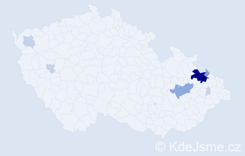 Příjmení: 'Davidek', počet výskytů 20 v celé ČR