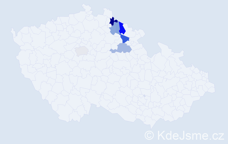 Příjmení: 'Etrichová', počet výskytů 19 v celé ČR