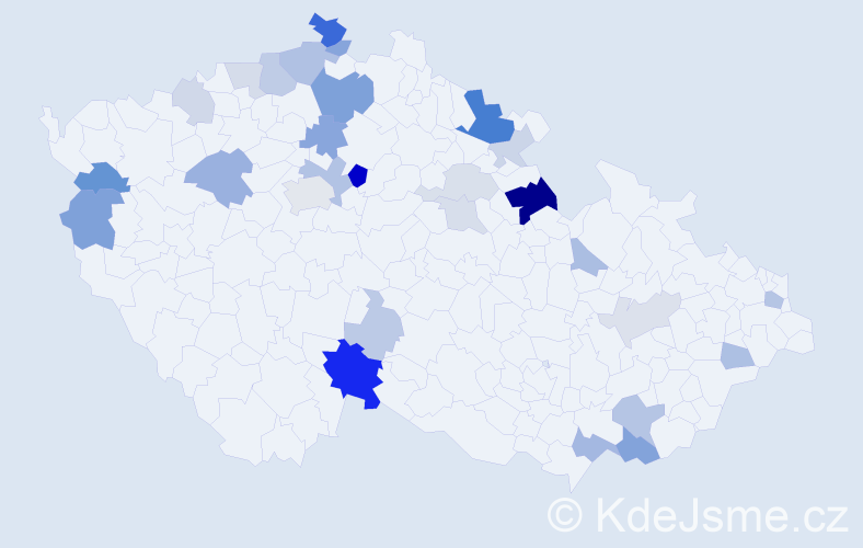 Příjmení: 'Keslerová', počet výskytů 69 v celé ČR