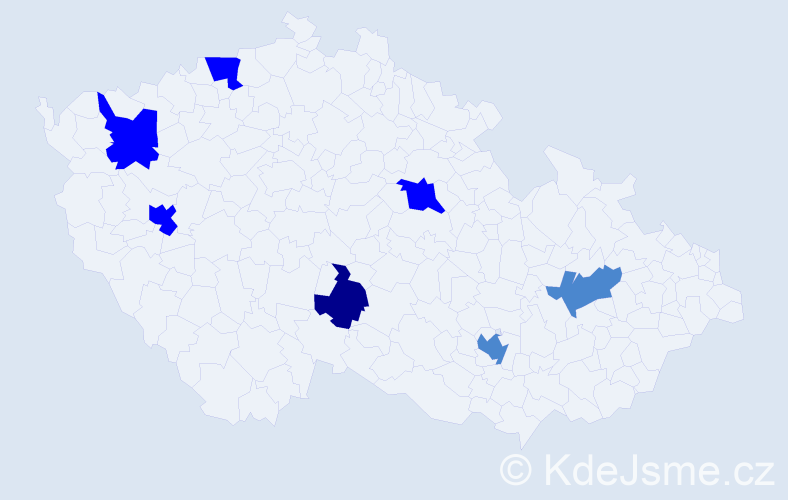 Příjmení: 'Vandák', počet výskytů 13 v celé ČR