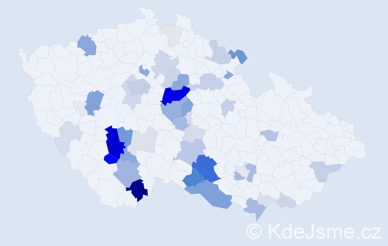 Příjmení: 'Husa', počet výskytů 153 v celé ČR