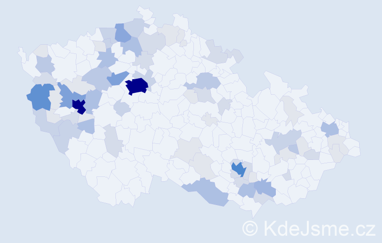 Příjmení: 'Kuchynková', počet výskytů 265 v celé ČR
