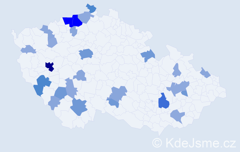 Příjmení: 'Engl', počet výskytů 75 v celé ČR