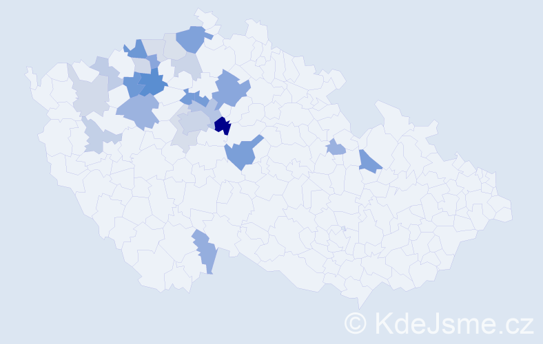 Příjmení: 'Kádnerová', počet výskytů 56 v celé ČR