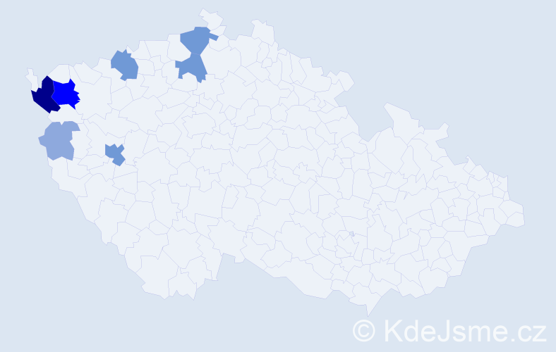 Příjmení: 'Taušnerová', počet výskytů 19 v celé ČR