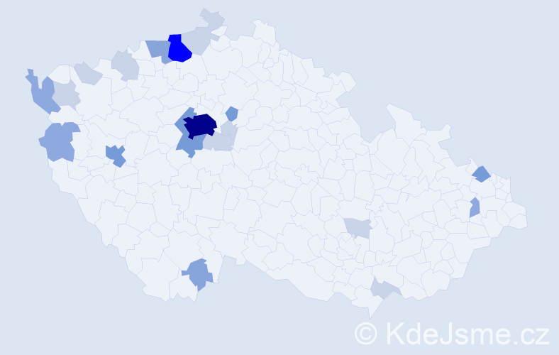 Příjmení: 'Bernhardt', počet výskytů 62 v celé ČR