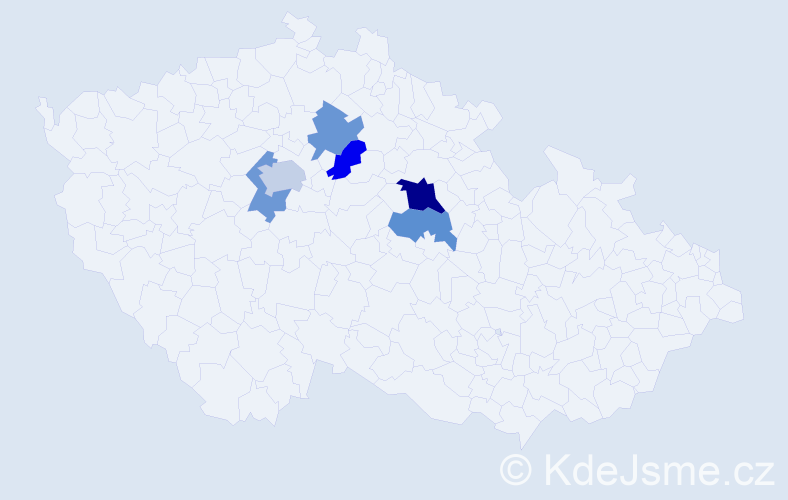 Příjmení: 'Fukátková', počet výskytů 9 v celé ČR
