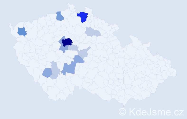 Příjmení: 'Hauzer', počet výskytů 38 v celé ČR
