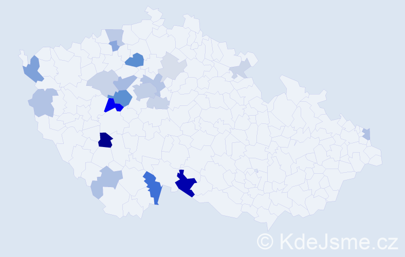 Příjmení: 'Lebr', počet výskytů 56 v celé ČR