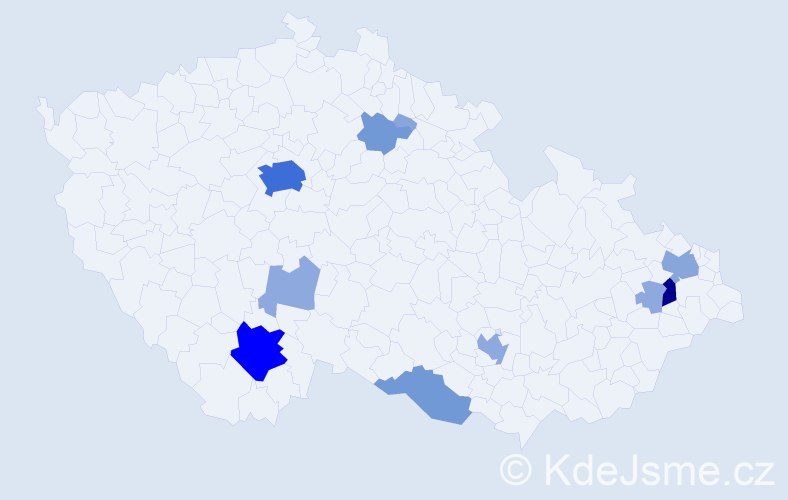 Příjmení: 'Vazdová', počet výskytů 34 v celé ČR