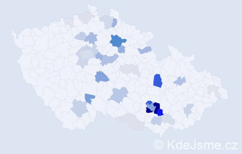 Příjmení: 'Popeláková', počet výskytů 107 v celé ČR