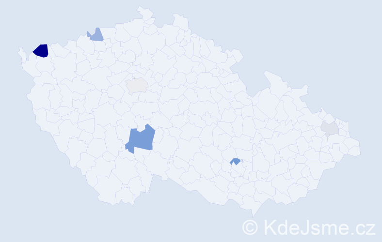 Příjmení: 'Kajdová', počet výskytů 9 v celé ČR