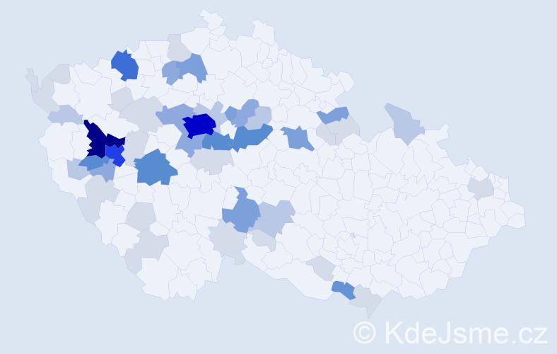 Příjmení: 'Kopejtková', počet výskytů 165 v celé ČR