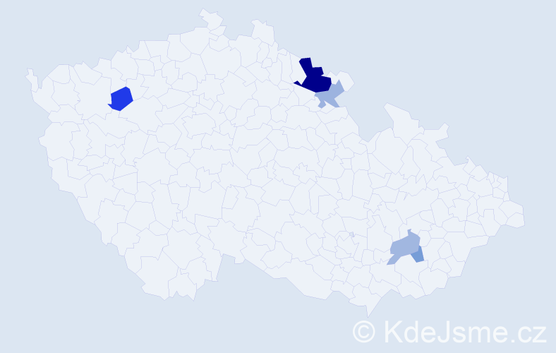 Příjmení: 'Sapár', počet výskytů 10 v celé ČR