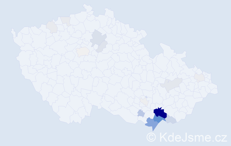 Příjmení: 'Gasnárková', počet výskytů 82 v celé ČR
