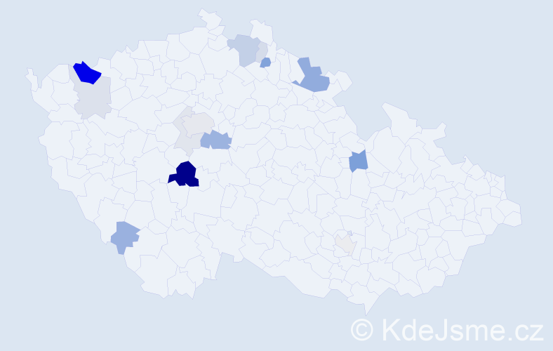 Příjmení: 'Tancibudková', počet výskytů 38 v celé ČR