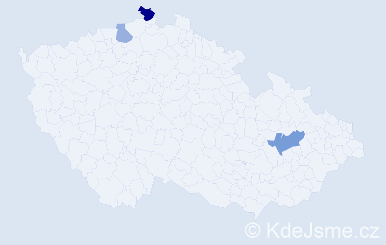 Příjmení: 'Kosovský', počet výskytů 5 v celé ČR