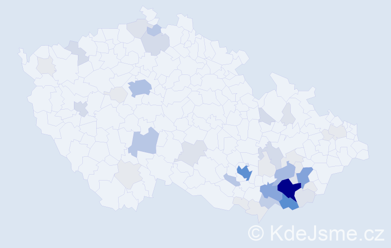 Příjmení: 'Korvasová', počet výskytů 197 v celé ČR