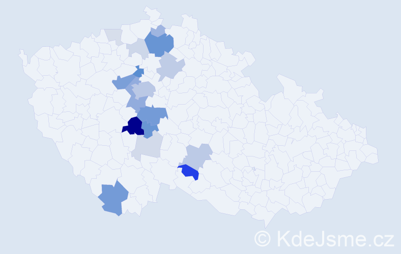 Příjmení: 'Nešleha', počet výskytů 59 v celé ČR