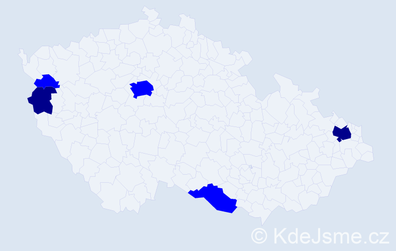 Příjmení: 'Maňovská', počet výskytů 7 v celé ČR