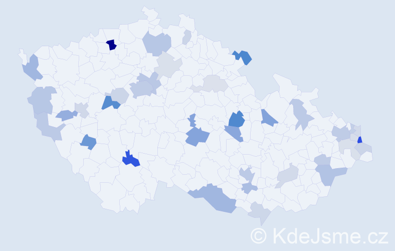 Příjmení: 'Líšková', počet výskytů 83 v celé ČR