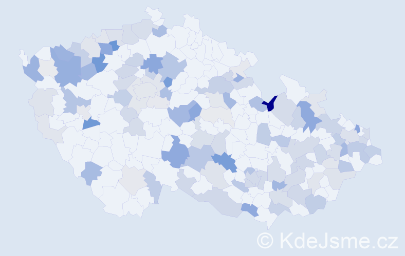 Příjmení: 'Vrábelová', počet výskytů 334 v celé ČR