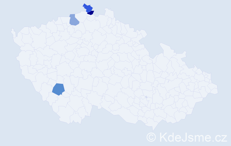 Příjmení: 'Kellnar', počet výskytů 4 v celé ČR