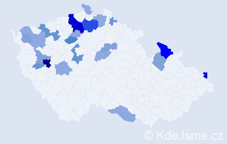 Příjmení: 'Drugdová', počet výskytů 78 v celé ČR
