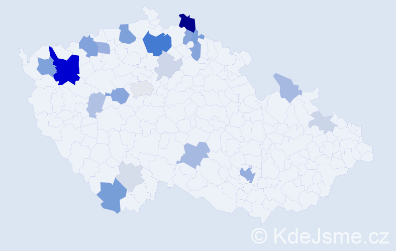 Příjmení: 'Kalinič', počet výskytů 58 v celé ČR