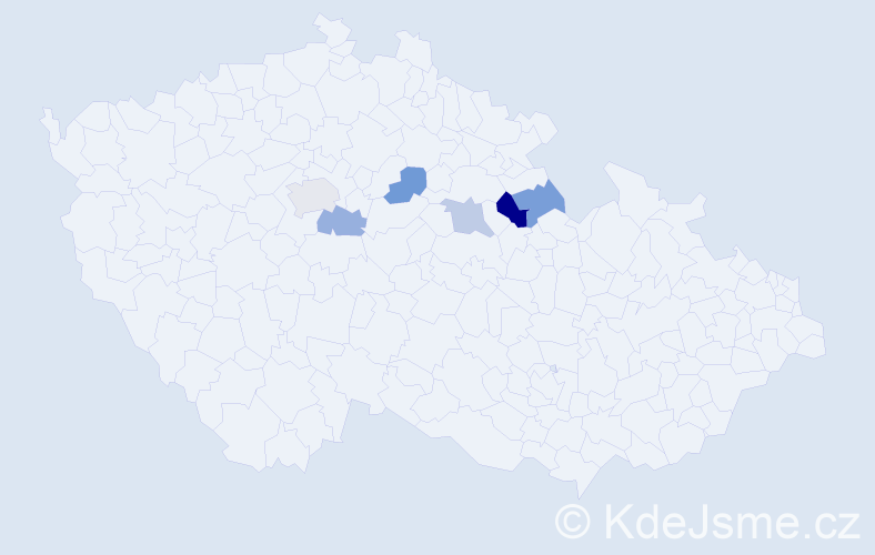 Příjmení: 'Kalecký', počet výskytů 16 v celé ČR